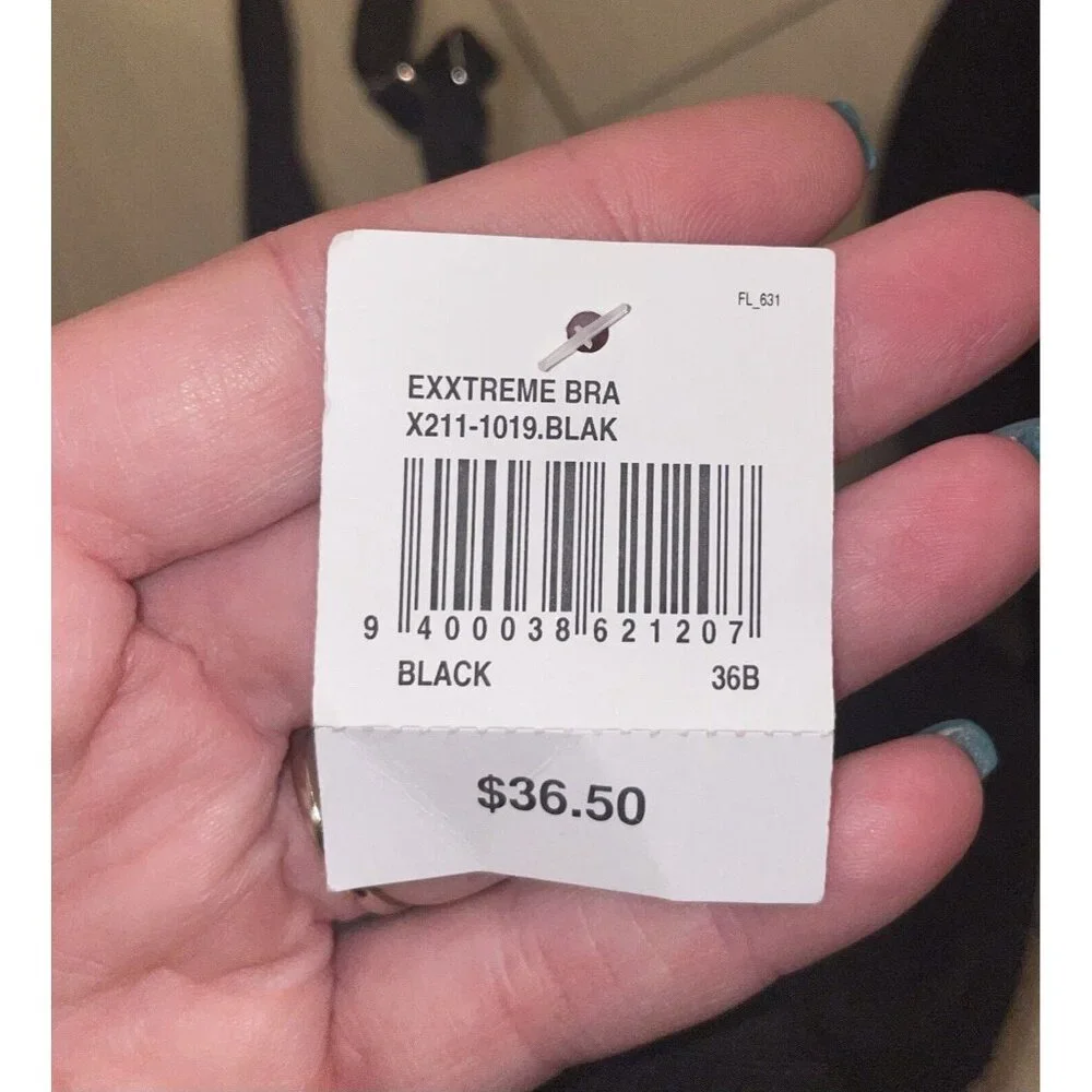 Fredericks of Hollywood Exxtreme Bra Lined Underwire Womens 36B Black New Nwt - Picture 7 of 7